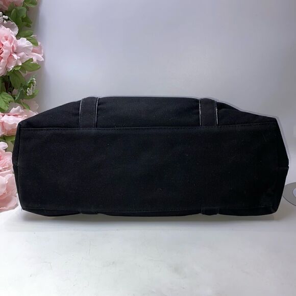 DUNE Canvas Dome Top Tote Bag Black Large - Picture 7 of 10